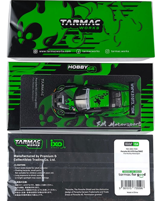 Tarmac Works Porsche 911 GT3 Cup (992) Fire Monkey Motorsport 1:64