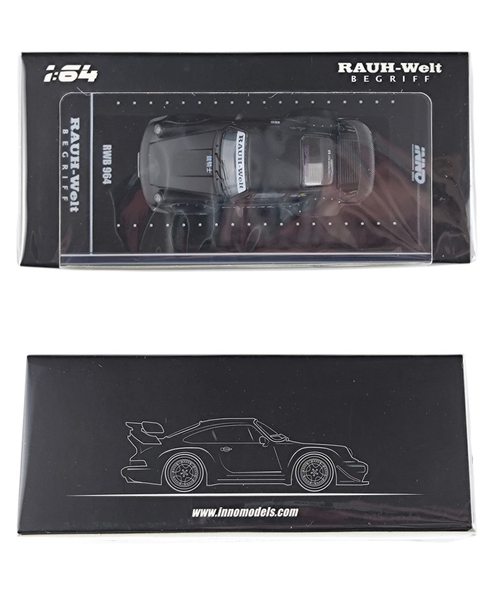 INNO64 Porsche 911 RWB 964 Black Matt 1:64