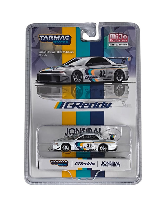 Tarmac Works Nissan Skyline (R32) Widebody GReddy – MiJo Exclusives 1:64