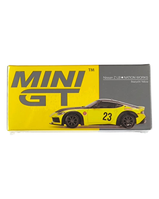 MINI GT Nissan Z LB★Nation WORKS – Ikazuchi Yellow 1:64