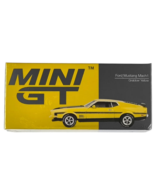 MINI GT Ford Mustang Mach 1 – Grabber Yellow LHD 1:64
