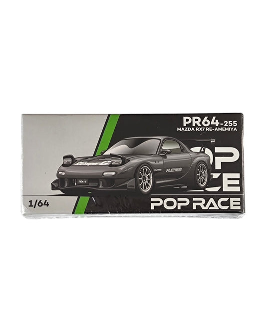 Pop Race Mazda RX-7 RE-Amemiya Widebody – Gun Metal 1:64