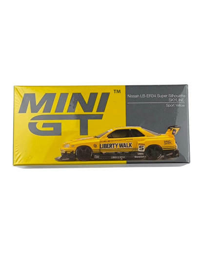 MINI GT Nissan LB-ER34 Super Silhouette SKYLINE Sport Yellow 1:64